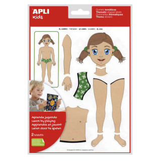 Apli Bolsa de Gomets Tematicos el Cuerpo - 26 Gomets - Adhesivo Removible - Desarrollados con Educadores - Ayuda a Identificar