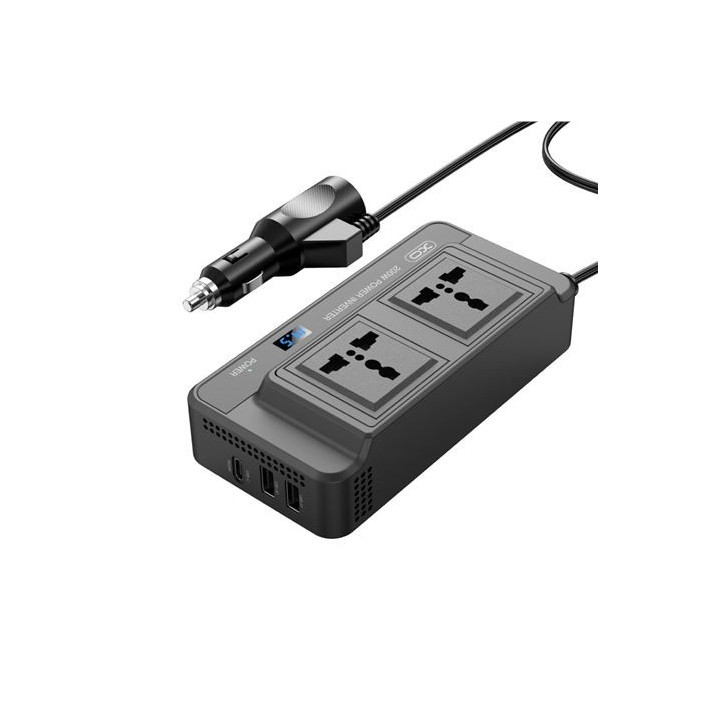 XO Inversor de Potencia 200W - Frecuencia de Salida 50 Hz - Indicador LED - Proteccion Sobrecarga y Cortocircuitos - Salida USB