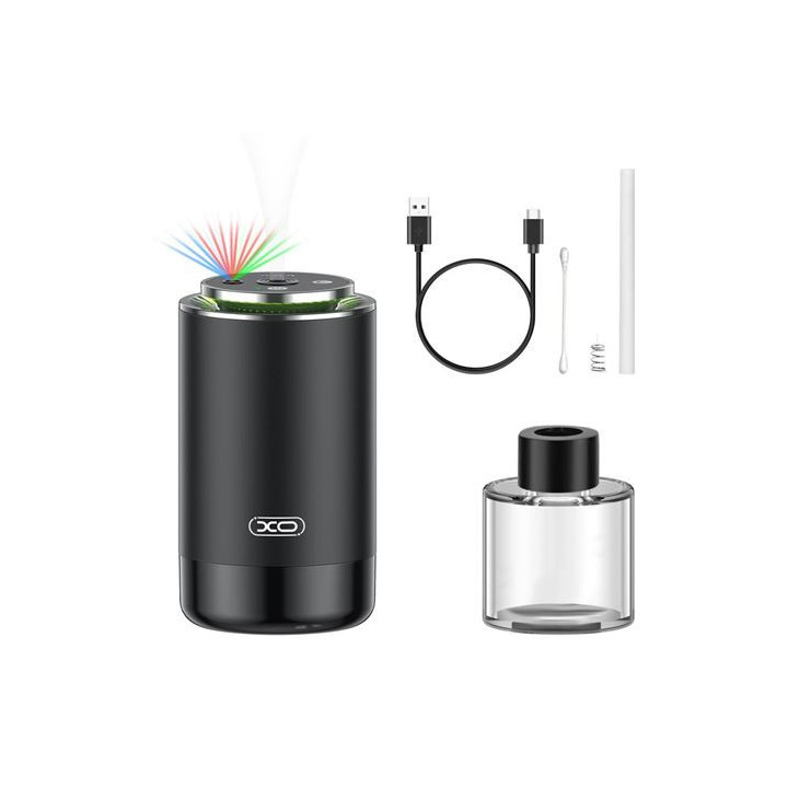 XO Humidificador - Ideal para Vehiculos y Espacios Pequeños - Bateria 300mah - Capacidad 50ml - LED - Color Negro