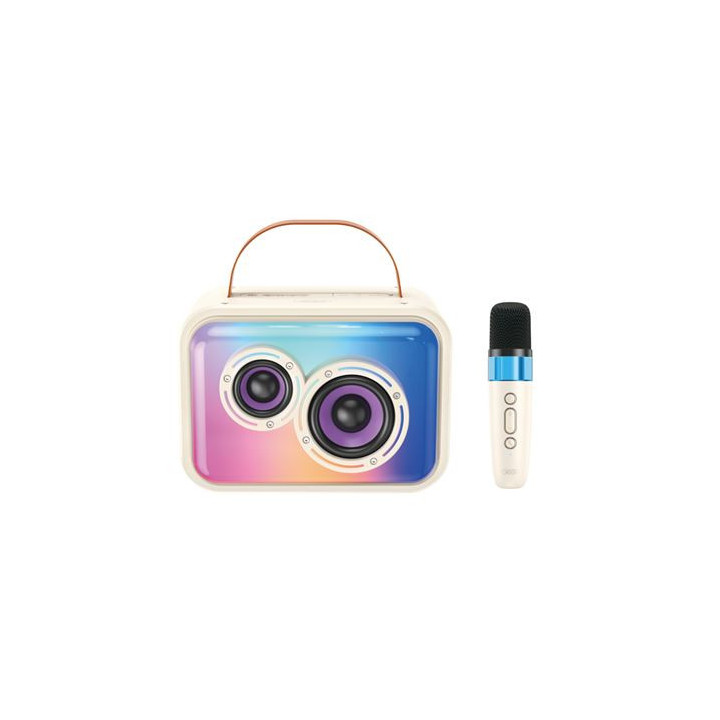 XO F54 Altavoz Karaoke - Bluetooth 5.3 - 20W - Funcion TWS - Microfono Inalambrico - Bateria 1800mah - Color Blanco