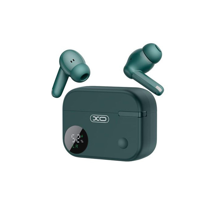 XO G34 Auriculares Bluetooth 5.4 - TWS - Cancelacion de Ruido ENC+ANC - Caja con Display LCD - Color Verde