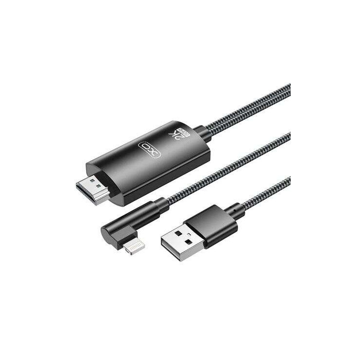 XO Adaptador de Cable Lightning A Hdmi - Longitud de 1.8m - Soporte de Resolucion 2K(60Hz)/1080P - Intercambio de Datos y Audio