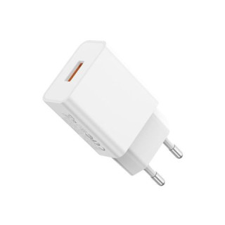 XO L127TC Cargador de Pared 18W - USB-A - Cable USB-A a USB-C 1m - Color Blanco