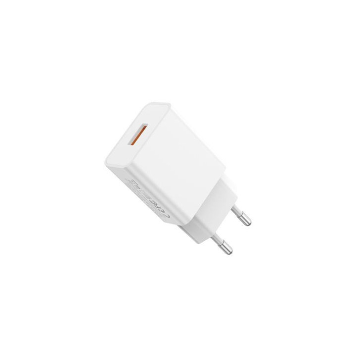 XO L127TC Cargador de Pared 18W - USB-A - Cable USB-A a USB-C 1m - Color Blanco
