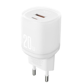 XO L144 Cargador de Corriente 20W - USB-A y USB-C - PD 3.0 - Color Blanco