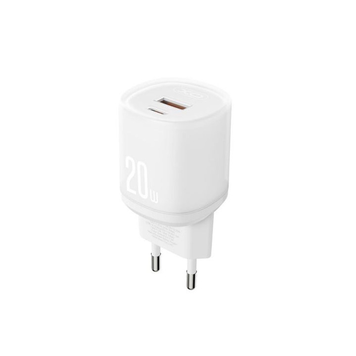 XO L144 Cargador de Corriente 20W - USB-A y USB-C - PD 3.0 - Color Blanco