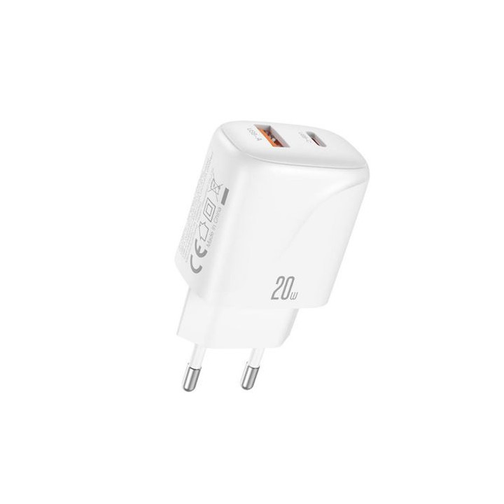 XO L158 Cargador de Corriente 20W - USB-A y USB-C - Alto Rendimiento - Color Blanco
