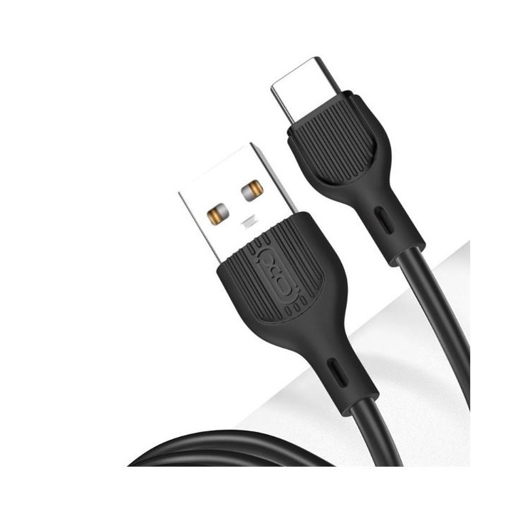 XO NB200TC1 Cable USB-A Macho a USB-C - Carga y Transmision de Datos Alta Velocidad - 2.1A - 1m - Color Negro