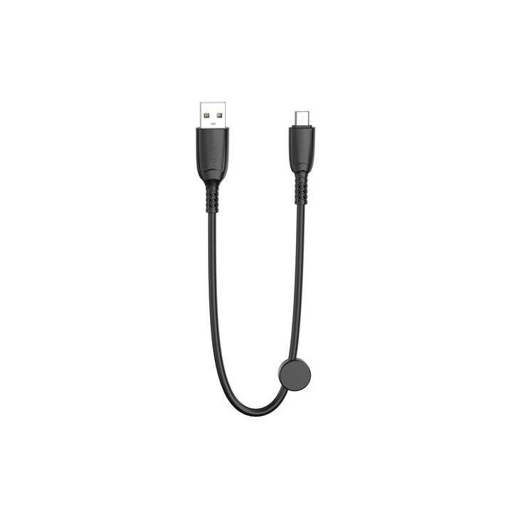 XO Cable NB247 Carga Rapida USB - Micro USB - 6A - 25cm con Clip - Color Negro