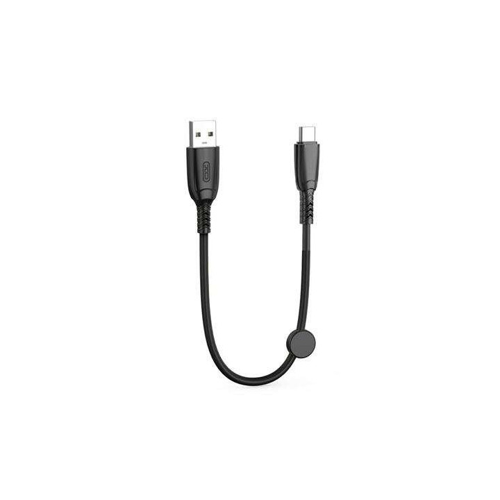XO Cable NB247 Carga Rapida USB - Tipo C - 6A - 25cm con Clip - Color Negro