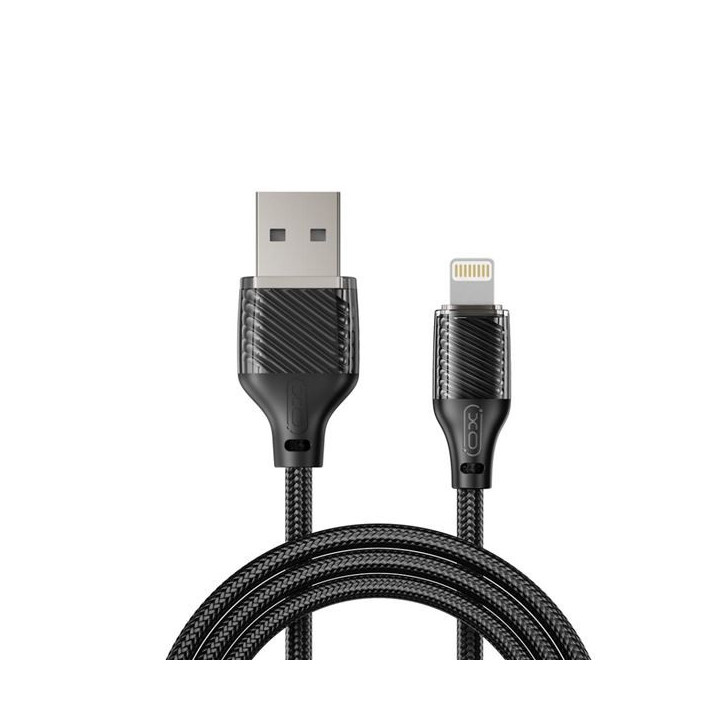 XO Cable USB-A Macho a Lightning - Carga y Transmision de Datos Alta Velocidad - 6A - 1m - Color Negro