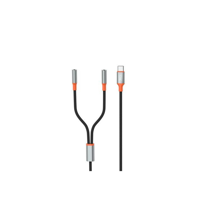 XO Divisor de Audio Estereo Bidireccional - Ideal para Usar 2 Auriculares a La Vez - Cable 1M - Color Negro