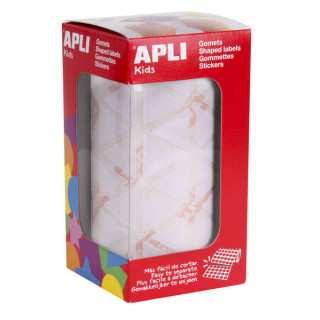 Apli Gomets Triangulares Blancos - 20x20x20mm - Adhesivo Permanente - 2832 Gomets por Rollo - Normas EN-71 y FSC - Adhesivo Bas
