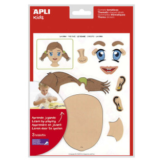 Apli Pack de 144 Gomets Tematicos de la Cara - Desarrollados con Educadores - Ayudan a Identificar Partes de la Cara - Adhesivo