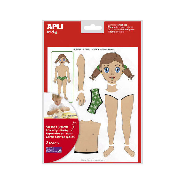 Apli Gomets Tematicos el Cuerpo - 156 Gomets - Desarrollados con Educadores - Ayudan a Identificar Partes del Cuerpo - Desarrol