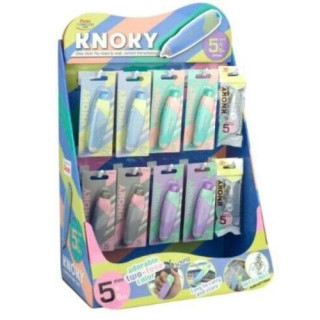 Pentel Knoky Expositor de 48 Cintas Correctoras 5mm x 6m + 12 Recambios - Mecanismo de Presion - Forma Ergonomica - Recargable