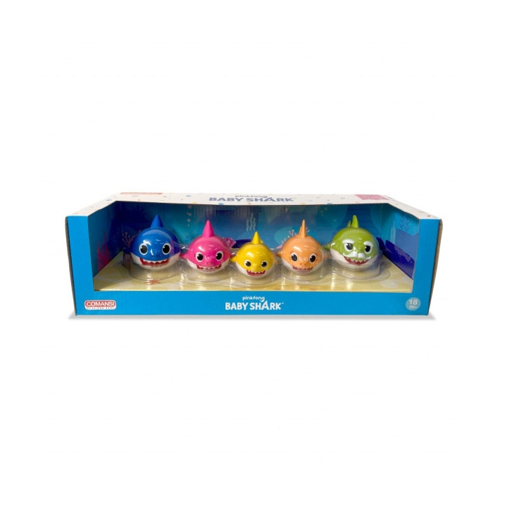 Comansi Set Baby Shark Family - 5 Figuras - Colores Vivos - Inspirado en Canción Infantil