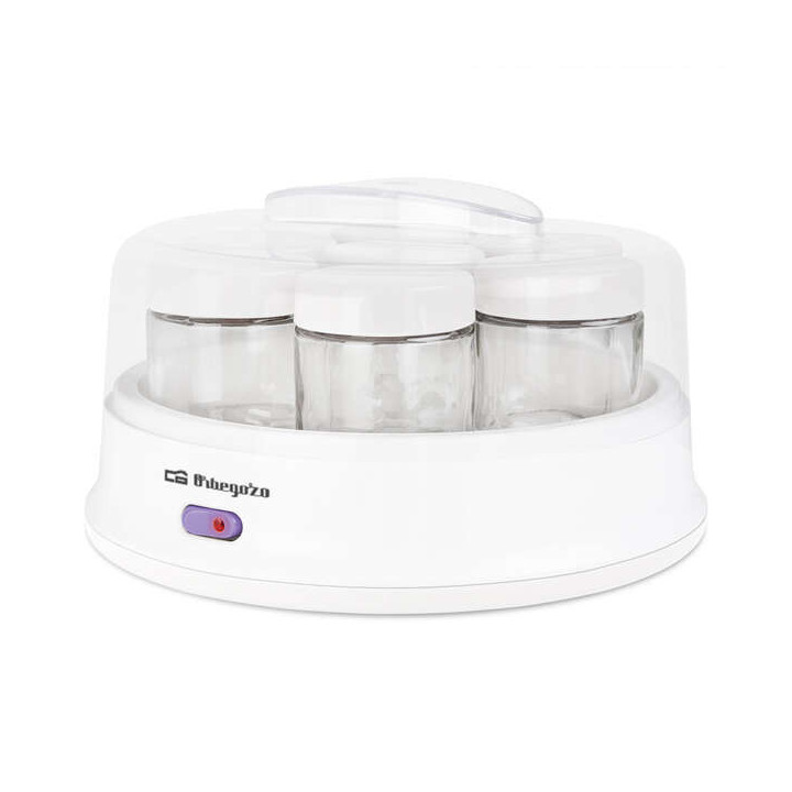 Orbegozo YU 2350 Yogurtera Casera - Prepara Yogures Cremosos y Naturales en Casa - 7 Vasos de Cristal de 200ml - Temperatura Co