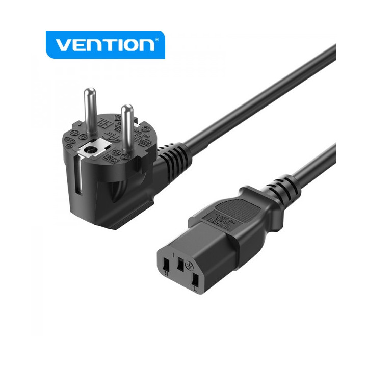 Vention Cable de Alimentacion EU a C13 - 1.8m - Color Negro