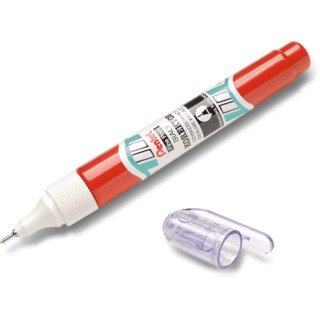 Pentel Boligrafo Corrector 7ml - Secado Rapido - Punta de Valvula Metalica - Cuerpo Color Rojo