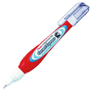 Pentel Correct Express Boligrafo Corrector 7ml - Secado Super Rapido - Punta Metalica - Cuerpo Color Rojo