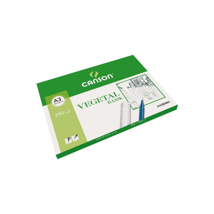 Paquete 250 hojas papel vegetal a3 90g guarro canson c200406244