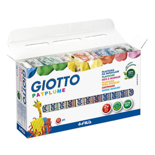 Caja 12 plastilina patplume 150g giotto f51190000