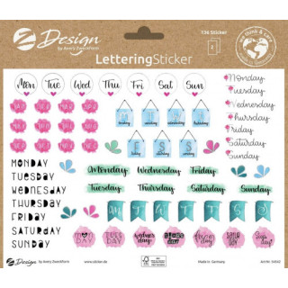 Sobre con 2 hojas 76x120mm y 132 pegatinas dias de la semana avery 54542