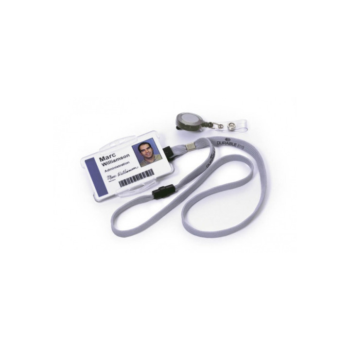 Caja de 10 cintas para identificador en textil ancho 10mm color gris durable 8119-10