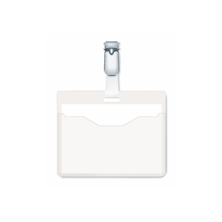 Caja de 25 identificadores con pinza transparente 60x90 durable 8106-19