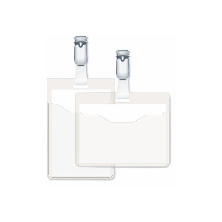 Caja de 25 identificadores con pinza transparente 60x90 durable 8106-19