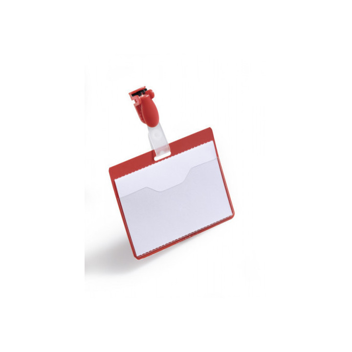 Caja de 25 identificadores con pinza rojo 60x90 durable 8106-03