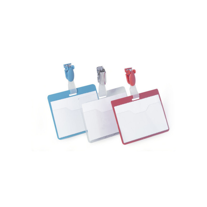 Caja de 25 identificadores con pinza rojo 60x90 durable 8106-03