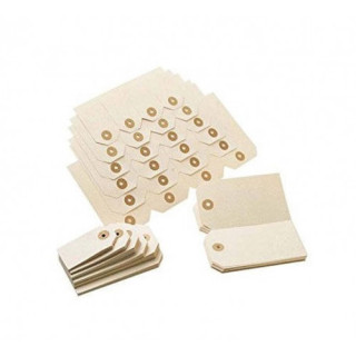 Caja 1000 etiquetas sueltas con arandela 70x120 mm. sin cuerda pardo 132122