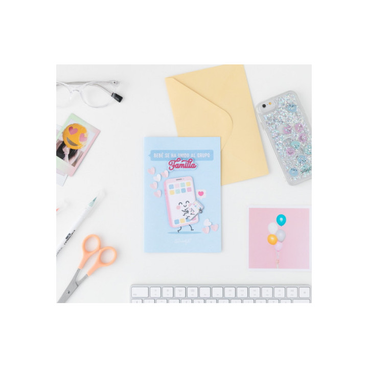 Postal-bebé se ha unido al grupo familia mr. wonderful woa10052es