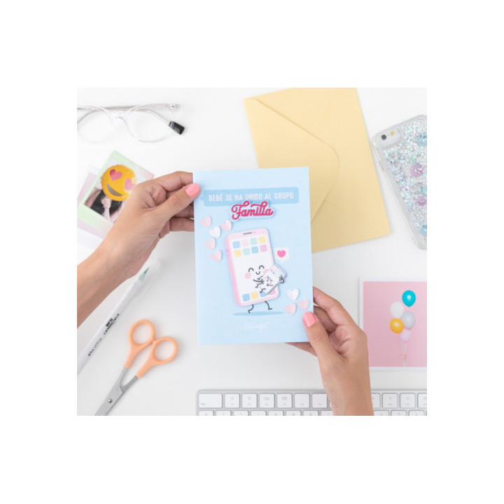 Postal-bebé se ha unido al grupo familia mr. wonderful woa10052es