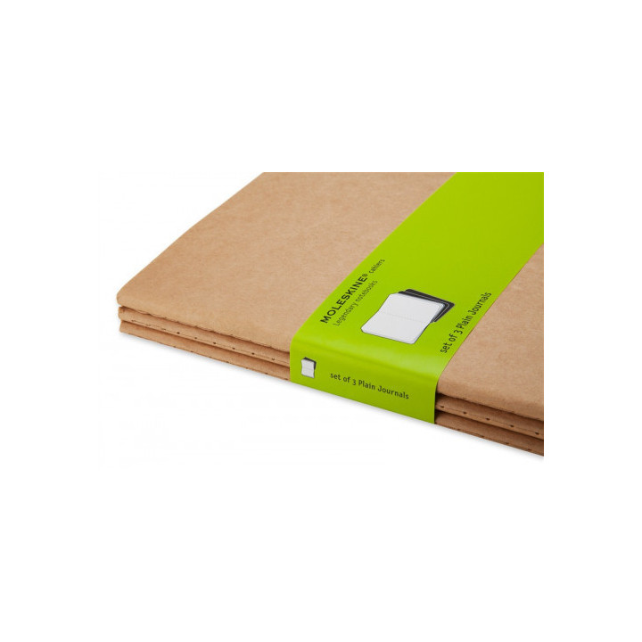 Set de 3 libretas cahier marrón kraft xl (19x25cm) lisas moleskine qp423
