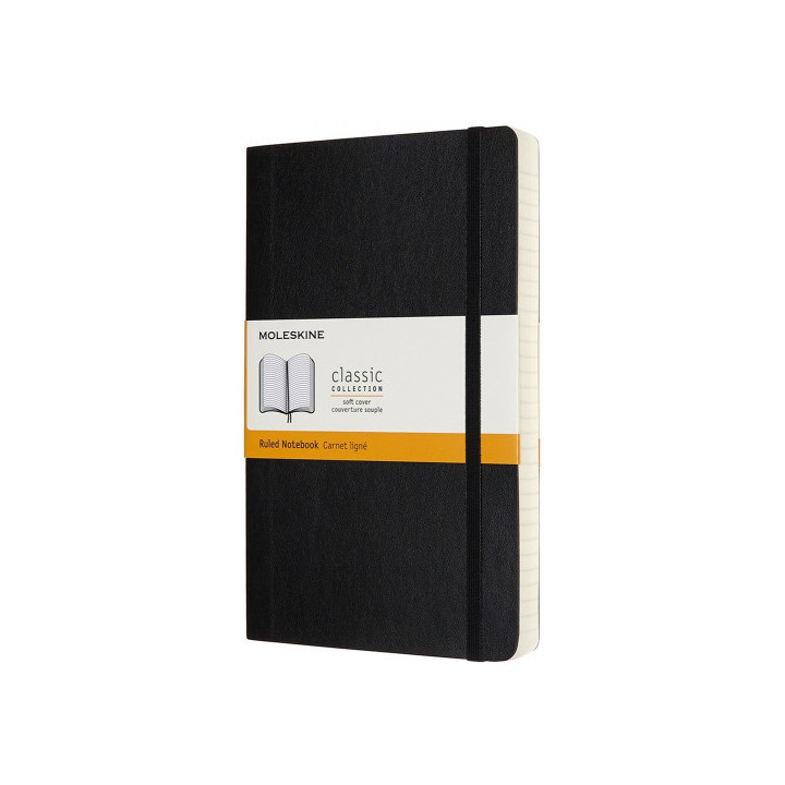 Libreta clasica mayor grosor negra l (13x21cm) rayada tapa blanda moleskine qp616exp