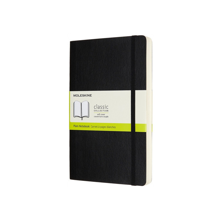 Libreta clasica mayor grosor negra l (13x21cm) lisa tapa blanda moleskine qp618exp