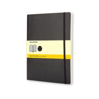 Libreta clasica tapa blanda negra xl (19x25cm) cuadriculada moleskine qp622