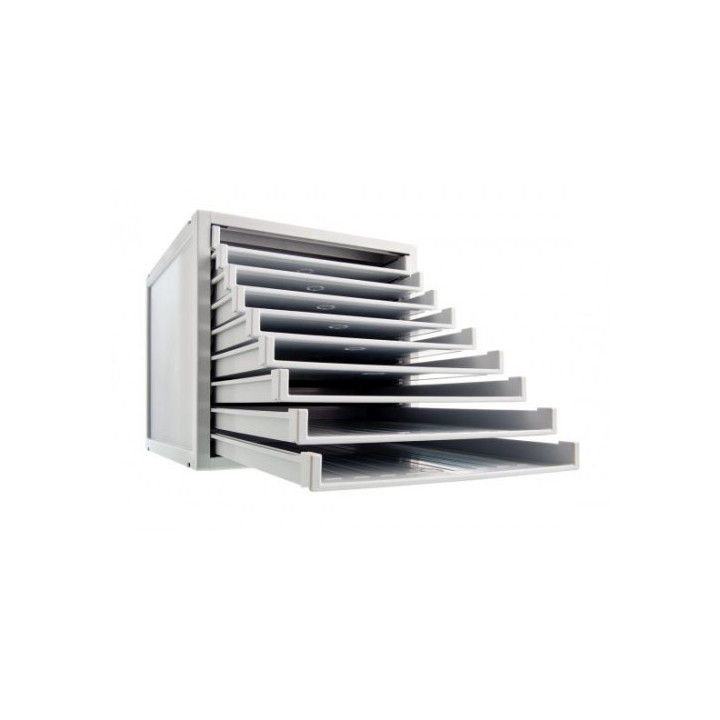 Módulo archisystem de 9 bandejas 356x316x303 mm gris archivo 2000 8409b gs