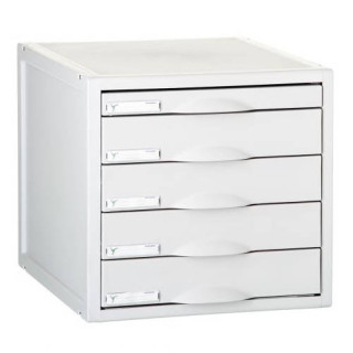 Módulo archisystem de 5 cajones 356x316x303 mm gris archivo 2000 8405c gs