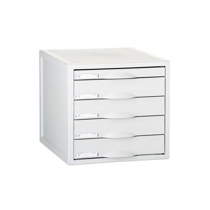 Módulo archisystem de 5 cajones 356x316x303 mm gris archivo 2000 8405c gs