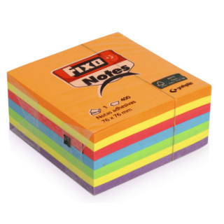 Cubo 400 notas adhesivas 76x76mm neon fixo 65005483