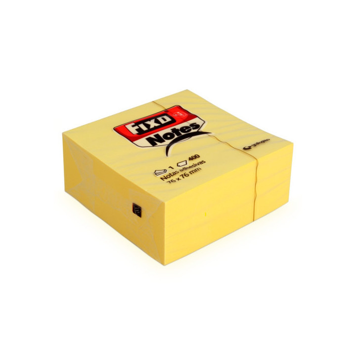 Cubo 400 notas adhesivas 76x76mm amarillas fixo 65005463