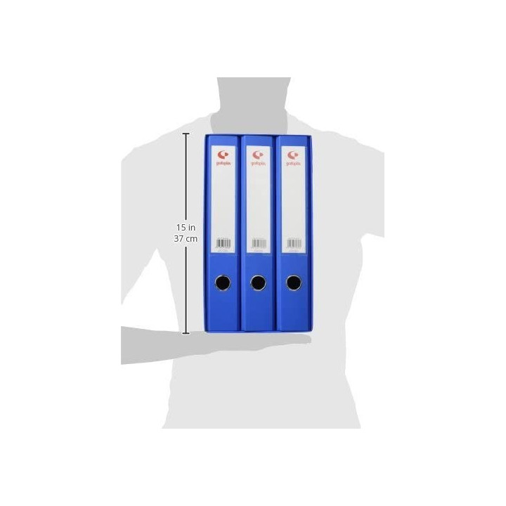 Módulo 3 carpetas 2 anillas 40 mm azul folio 290x350x180 grafoplas 7284330