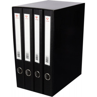 Módulo 4 carpetas 2 anillas 25 mm negro folio 290x350x180 grafoplas 7282410