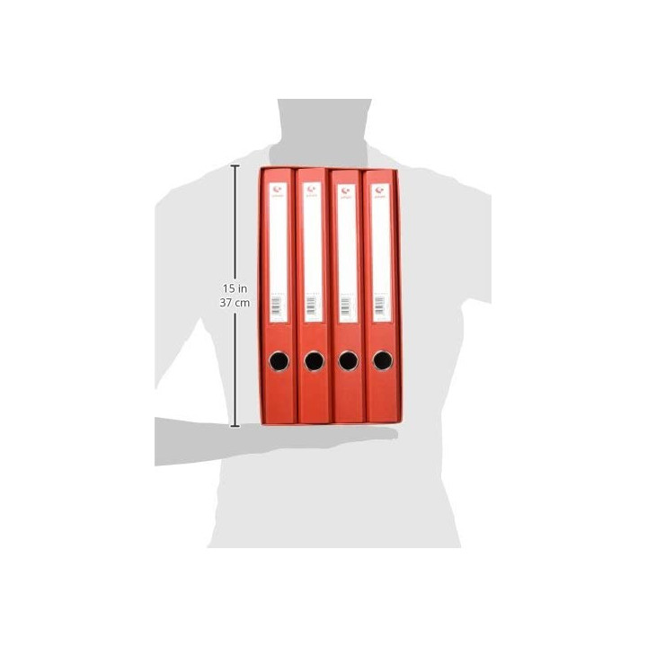 Módulo 4 carpetas 2 anillas 25 mm rojo folio 290x350x180 grafoplas 7282451