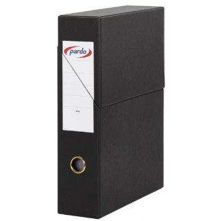 Estuche archivador extra forrado vertical en color negro pardo 245601