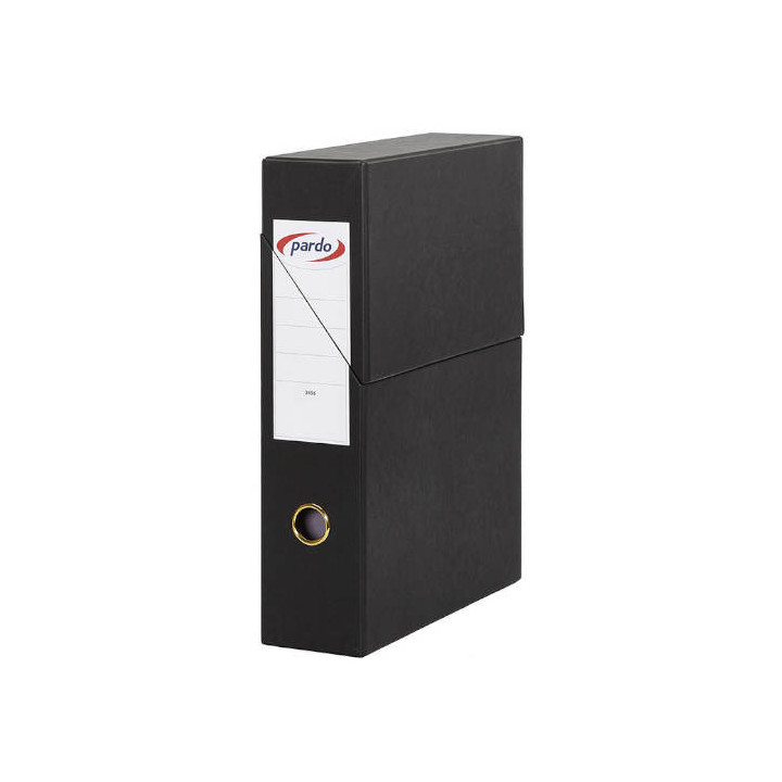 Estuche archivador extra forrado vertical en color negro pardo 245601